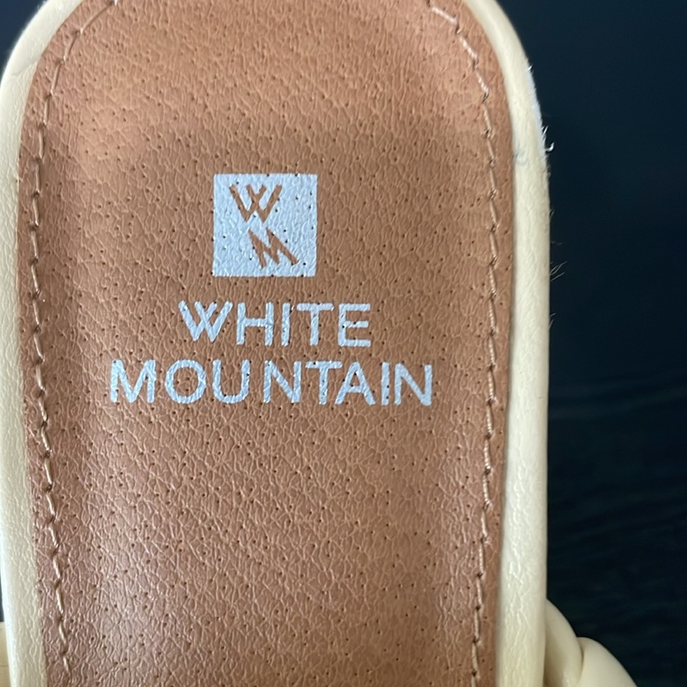 White Mountain Womens NWT Faux Leather Woven Slip On Heels Shoes Size 8-1/2 - Picture 6 of 9